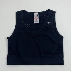 Gymshark Active Black Sports Bra tank top Size Medium Stretch